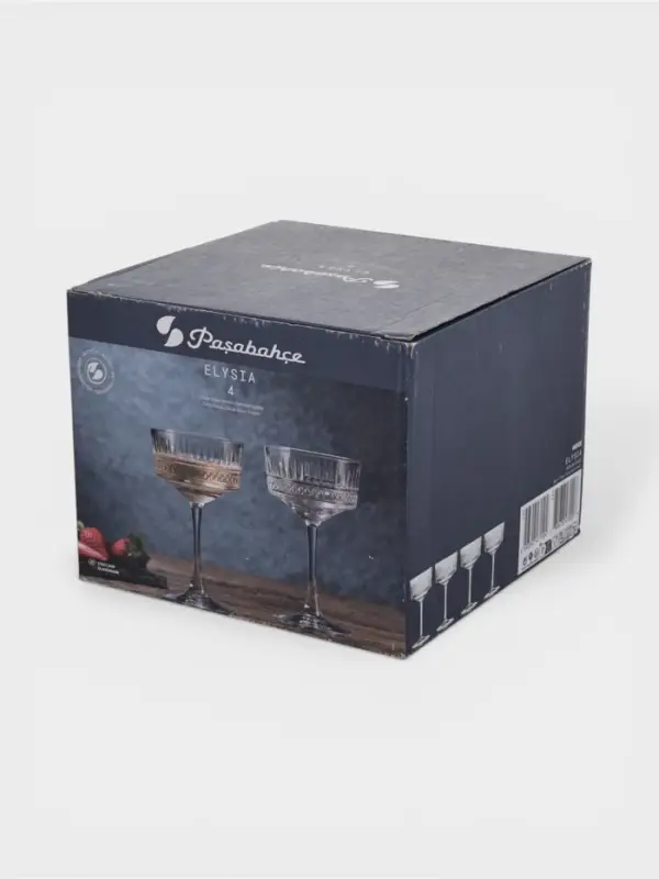 Набор фужеров для шампанского Paşabah&ccedil;e Elysia, 260 мл, 4 шт., стекло, прозрачный