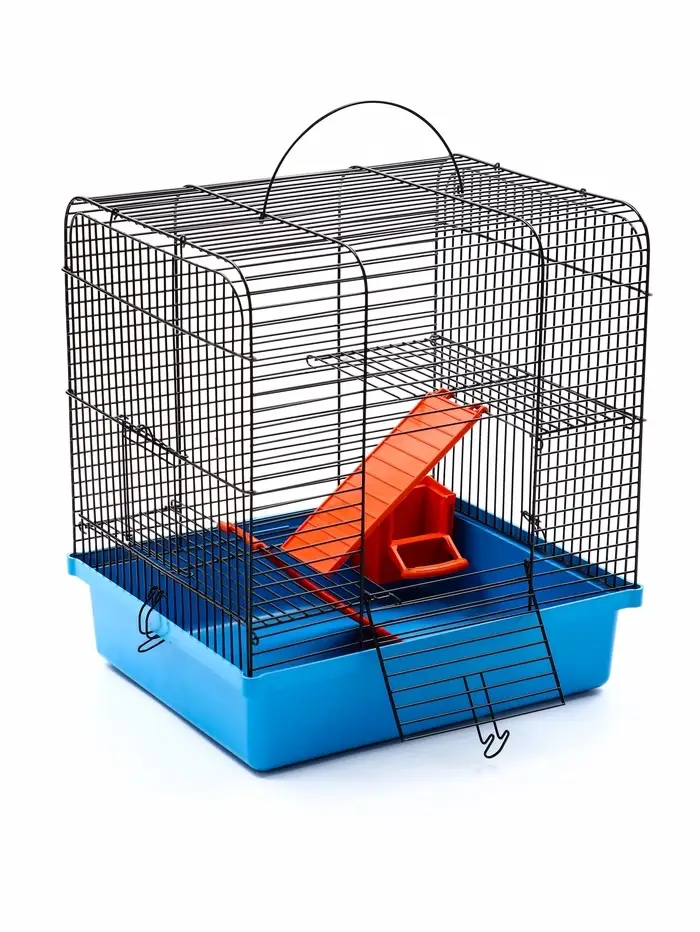 Клетка для грызунов "Мини" двухярусная, 29 x 25 х 32 см, синий Клетка для грызунов "Мини" двухярусная, 29 x 25 х 32 см, синий
