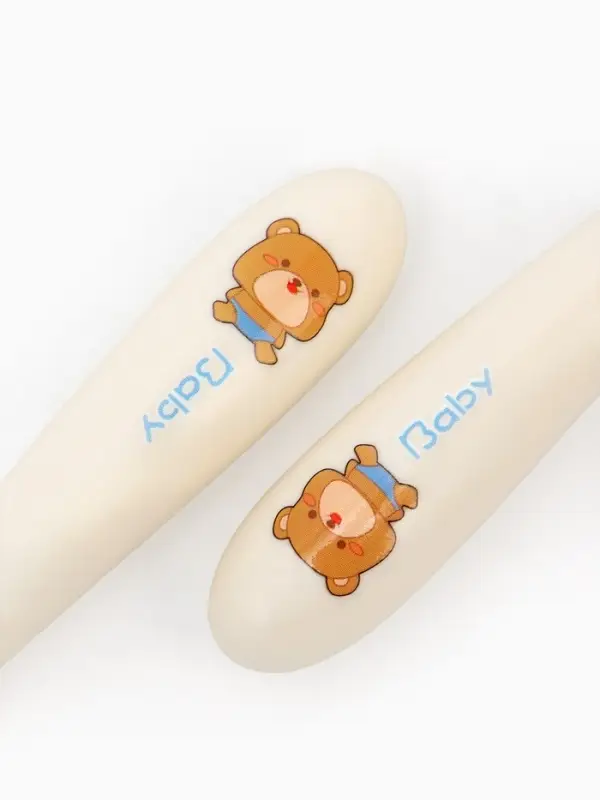 Набор детских столовых приборов в футляре: вилка, ложка Крошка Я бежевый Набор детских столовых приборов в футляре: вилка, ложка Крошка Я бежевый