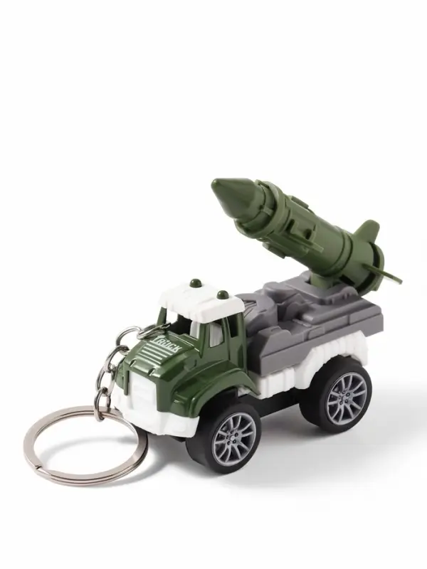 Брелок на кольце &laquo;Военный грузовик с боеголовкой&raquo; колёса крутятся 8&times;3.8&times;5.2 см