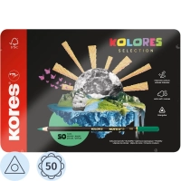 Карандаши цветные Kores Kolores 3-гран 3мм 50 цв/наб в металл.коробке 93351