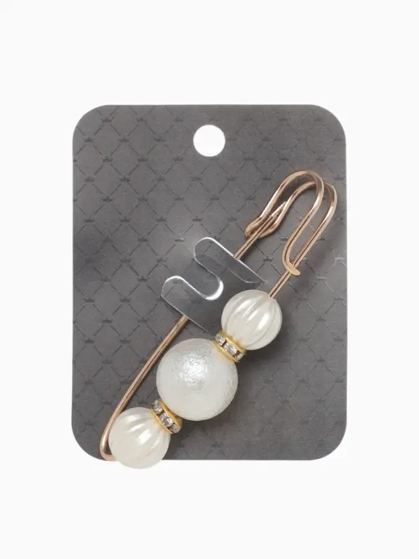 Булавка &laquo;Зефир&raquo;, 7 см, белая в золоте