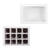 Коробка для 12 конфет, белая, 19&times;15&times;3.5 см