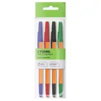 Набор шариковых ручек &laquo;Стамм. Оптима&raquo;, 4 цвета, узел 1.0 мм, оранжевый корпус