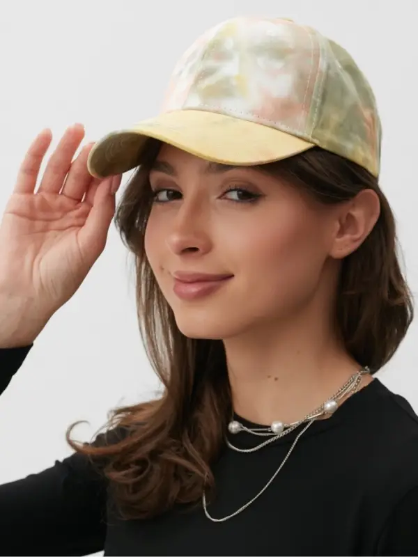 Кепка женская MINAKU Tie-dye, оранжевая, размер 54-56