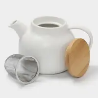 Чайник заварочный Magistro, с ситом, 1.1 л, керамика, белый