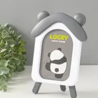 Фоторамка пластик 10х15 см "Домик с ушками мишки" бело-серый 2х16,7х23,5 см