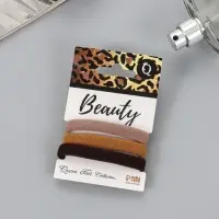 Резинки для волос QF &laquo;Трио&raquo;, набор 3 шт., 5.5 см, коричневые оттенки