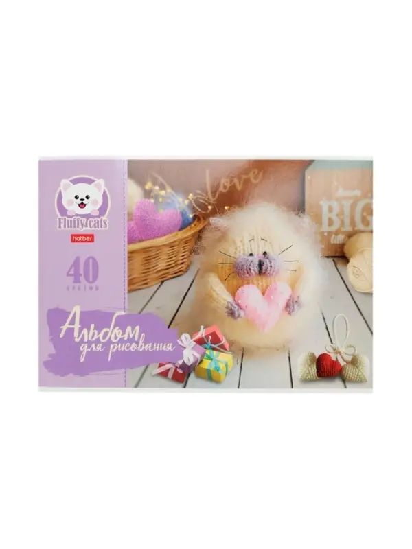 Альбом для рисования А4, 40 листов, на скобе, Hatber «Уютные котики» МИКС Альбом для рисования А4, 40 листов, на скобе, Hatber «Уютные котики» МИКС