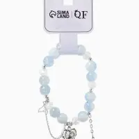 Браслет с подвесками &laquo;Сахарный. Сердце текучее&raquo;, d=6 см, шар № 10/8, голубой в серебре