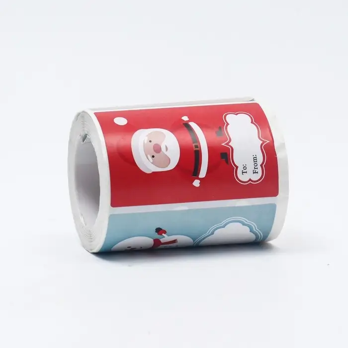 Наклейки в рулоне Наклейки в рулоне "Снеговики", 250 шт, 7,5 х 5 см