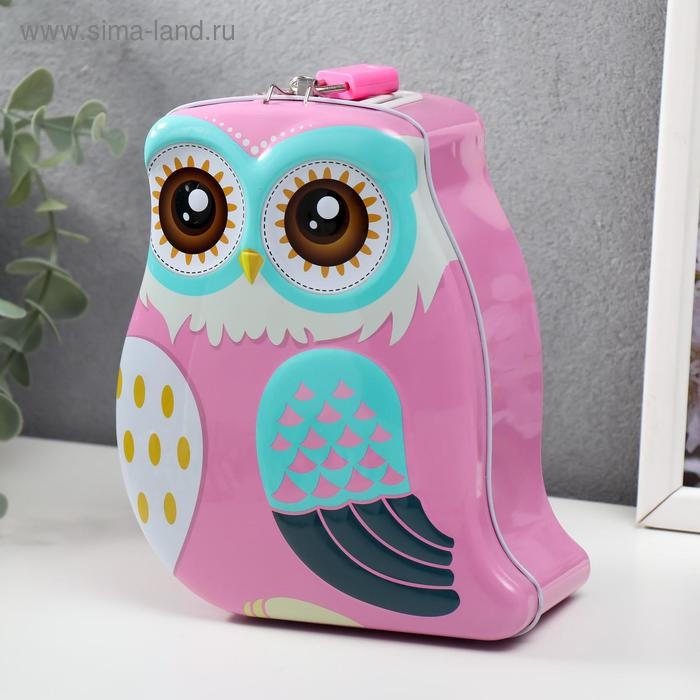 Копилка металл "Филин очковый" МИКС 16х13х6,5 см