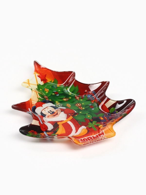 Тарелка стеклянная новогодняя «С Новым годом!», Микки Маус, 19,5 х 16,5 см Тарелка стеклянная новогодняя «С Новым годом!», Микки Маус, 19,5 х 16,5 см