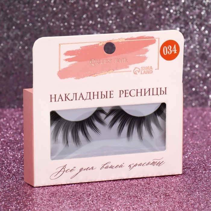 Ресницы накладные «Куколка», 14 мм, без клея, цвет чёрный Ресницы накладные «Куколка», 14 мм, без клея, цвет чёрный