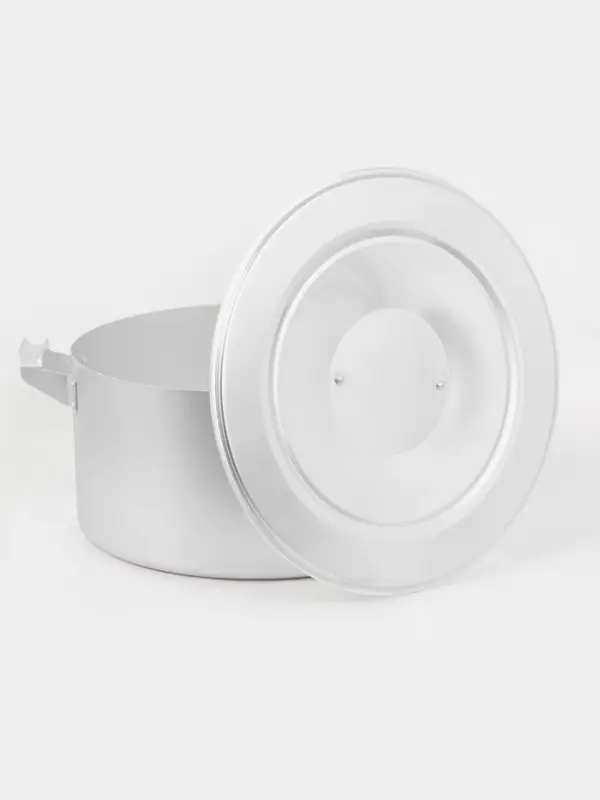 Кастрюля, 30 л, d=44 см, металлические ручки и крышка, листовой алюминий 2 мм, серебристая