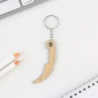 Брелок для ключей деревянный "Керамбит", космос, 2,5 х 7 см