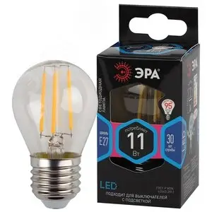 Лампа светодиодная декоративная LED 11 Вт 1430Лм 4000К шар, филамент нейтральный E27 230В F-LED P45-11w-840-E27