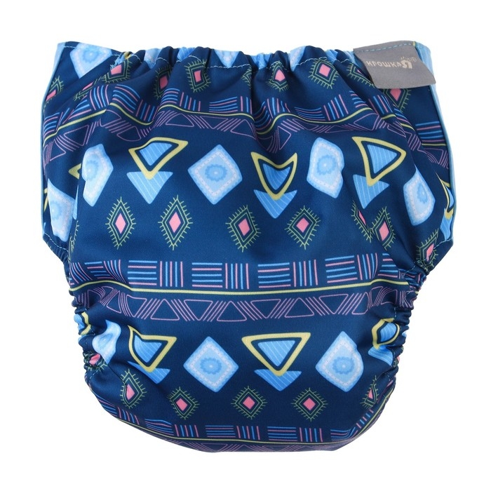 Многоразовый подгузник «Фигуры», 3-15 кг, цвет синий, Крошка Я Многоразовый подгузник «Фигуры», 3-15 кг, цвет синий, Крошка Я