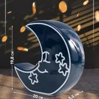 Копилка для денег &laquo;Месяц со звёздами&raquo;, керамика, синий, 20&times;5.5&times;19.8 см