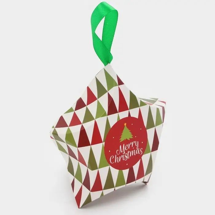 Подарочная коробка игрушка на ёлку складная «Звезда геометрия» 7×5.5×2 см