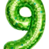 Воздушный шар фольгированный 40" цифра "9" пиксели, в ин.уп.