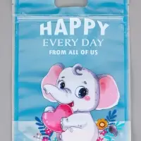 Пакет подарочный, с zip-lock застежкой, 15&times;22 см, МИКС