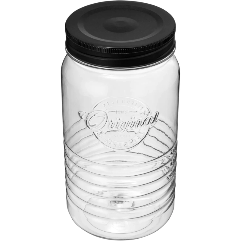 Банка круглая с эмбоссингом original 1,3л (черный)