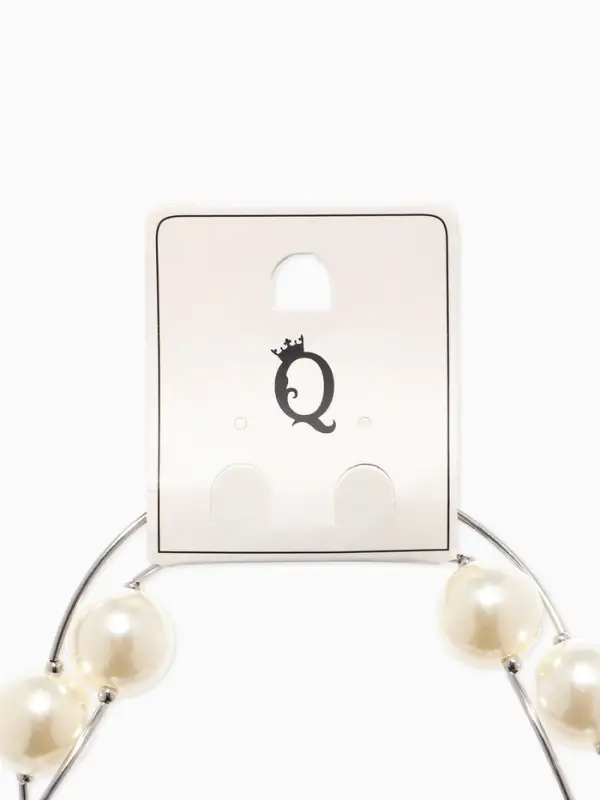 Колье &laquo;Флёр&raquo;, шарики, бело-серое в серебре, длина регулируемая, №12, бусины №16, №20, 40-87 см