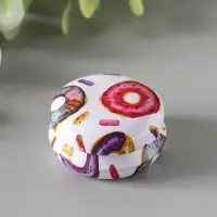 Шкатулка металл круглая "Пончики" набор 12 шт 4х4х2 см