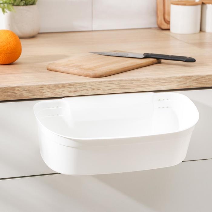 Органайзер для мусора подвесной, 31×18×9.5 см, цвет белый Органайзер для мусора подвесной, 31×18×9.5 см, цвет белый