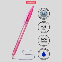 Ручка шариковая автоматическая ErichKrause R=301 Spring Matic, узел 0.7 мм, синяя, МИКС