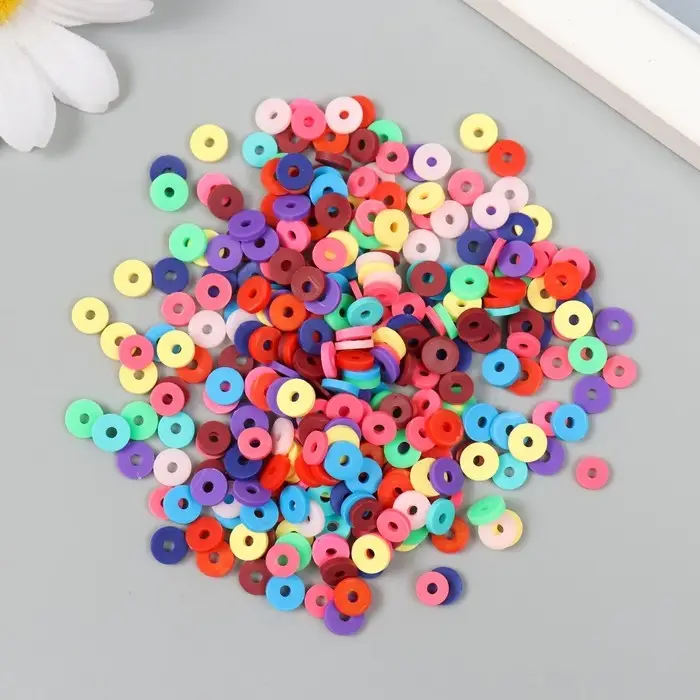 Бусины для творчества PVC "Колечки розово-фиолетовые" набор &asymp; 330 шт 0,1х0,6х0,6 см