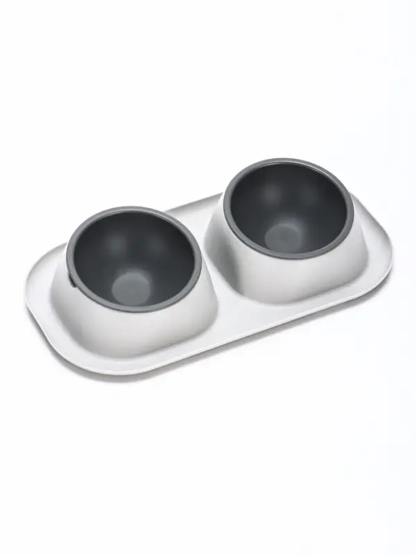 Миска для животных &laquo;Дубль Мини&raquo;, 200 мл, покрытие софт-тач, цвет смоки