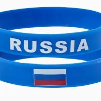 Силиконовый браслет &laquo;РОССИЯ&raquo;, синий