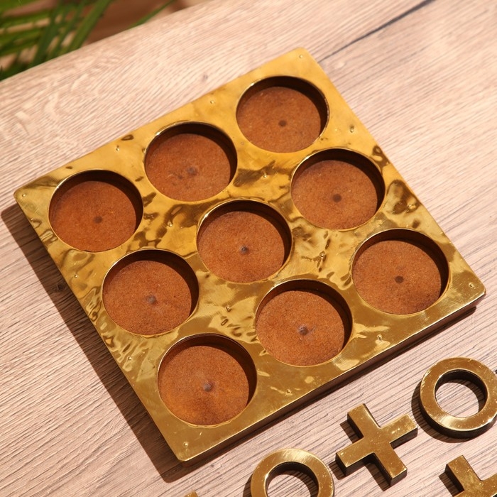 Игра настольная  Игра настольная "Крестики-нолики" 18х18 см, манговое дерево, латунь