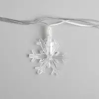 Гирлянда &laquo;Нить&raquo; 5 м с насадками &laquo;Снежинки большие&raquo;, IP20, прозрачная нить, 20 LED, свечение мульти (RG/RB), мигание, 220 В