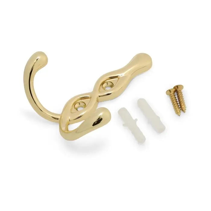 Крючок мебельный CAPPIO PIGTAIL, двухрожковый, цвет золото