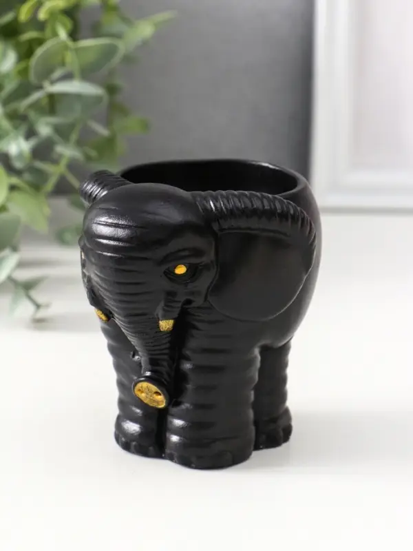 Подставка для мелочей «Слон», 8×9.5×8.5 см, чёрная