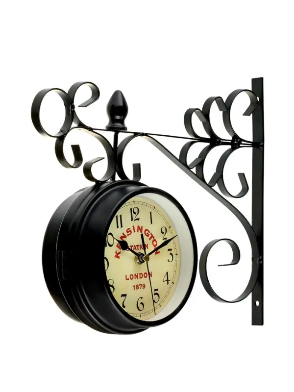 Часы настенные интерьерные &laquo;Тактоо&raquo;, двусторонние, на подвесе, бесшумные, плавный ход, 24&times;30 см, от батарейки 1&times;АА