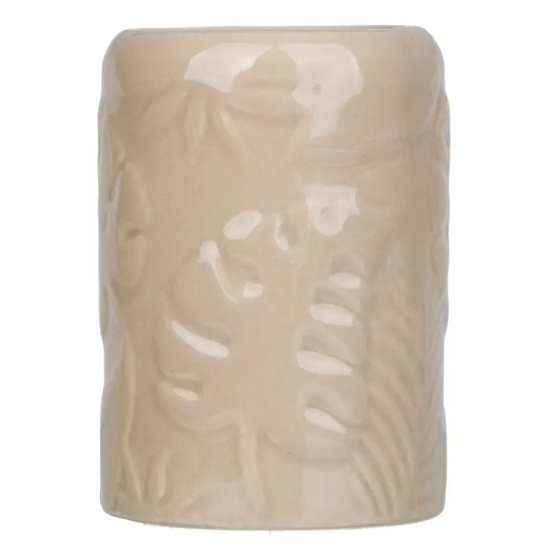 VETTA Стакан для ванной комнаты, керамика, 10,5x7,5x7,5 см, листья, беж