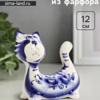 Статуэтка фарфоровая гжель &laquo;Фигурка: Кот Пряник&raquo;
