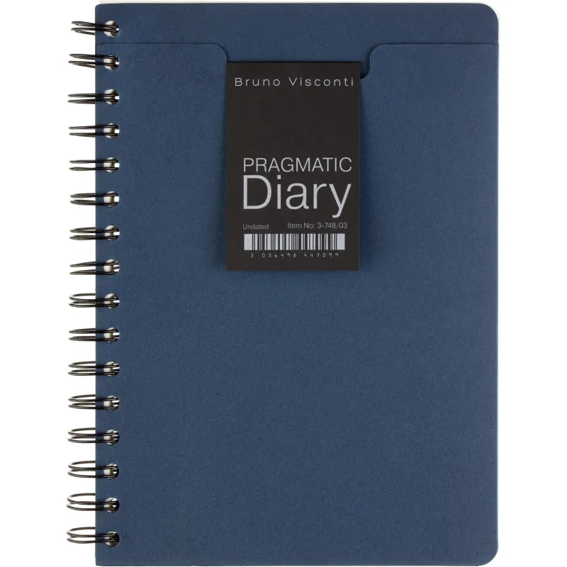 Ежедневник недатированный А5 PRAGMATIC на гребне, темно-синий 128л 3-748/03