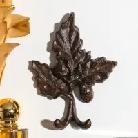 Крючки настенные &laquo;Листья с ягодками&raquo;, ключница декоративная, чугун, 10.3&times;1.8&times;14.3 см