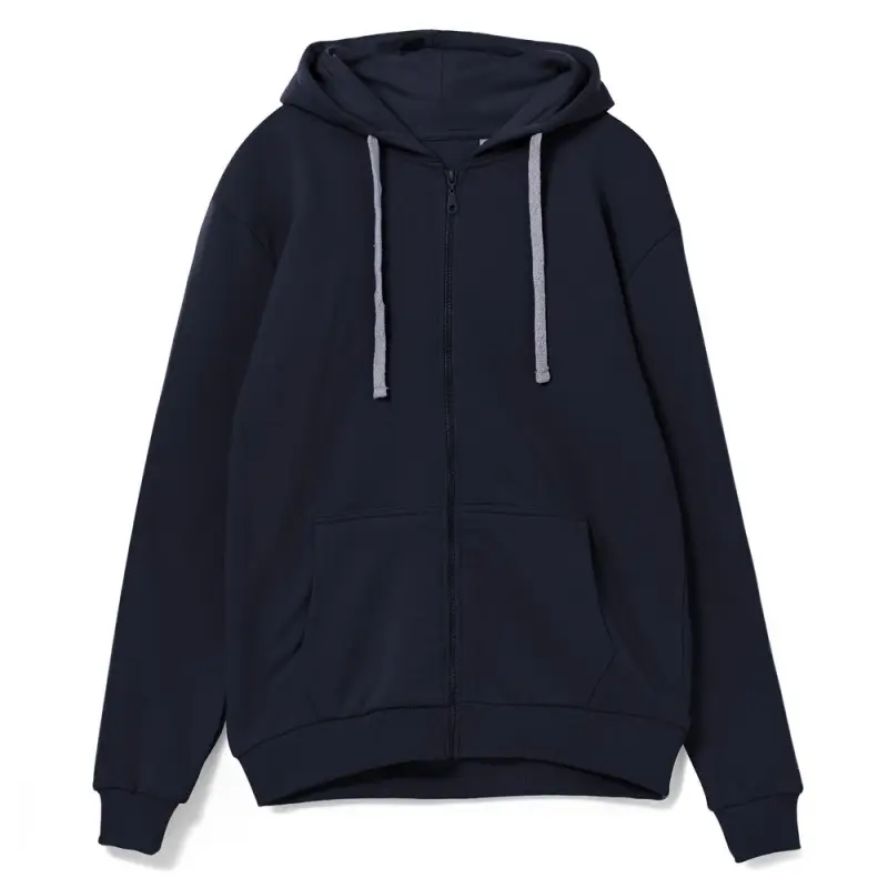 Толстовка на молнии с капюшоном Unit Siverga темно-синяя, размер XS Толстовка на молнии с капюшоном Unit Siverga темно-синяя, размер XS