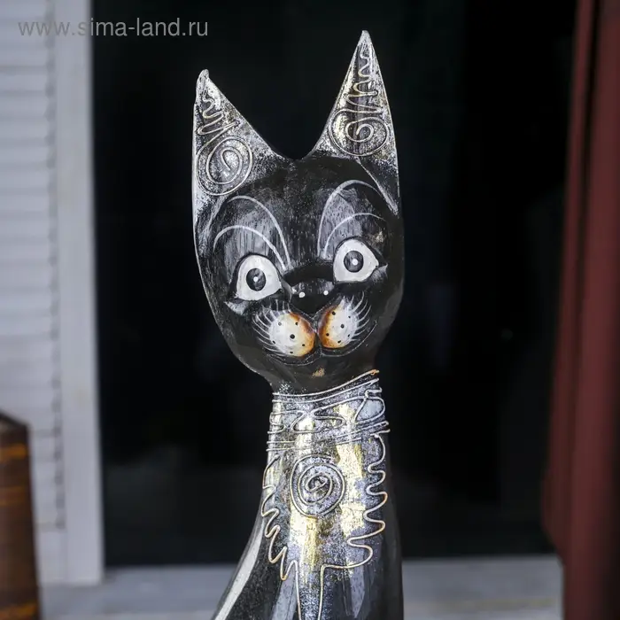 Сувенир дерево Сувенир дерево "Кошка с золотистыми завитушками" 5х14х60 см