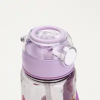 Бутылка пластиковая с трубочкой, 800 мл, фиолетовая