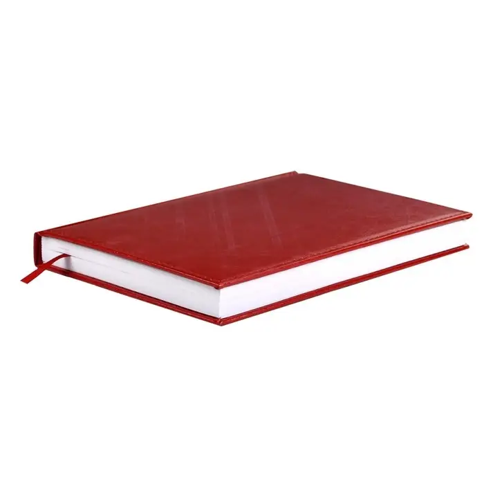 Ежедневник недатир А5 160л ESCALADA,тв обл кожзам с пор, бл тис,ляс, бл 70г/м2, крас Ежедневник недатир А5 160л ESCALADA,тв обл кожзам с пор, бл тис,ляс, бл 70г/м2, крас