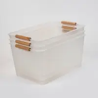 Корзины для хранения Wood Fusion, набор 3 шт.: 33.5&times;23&times;17 см, пластик, буковое дерево