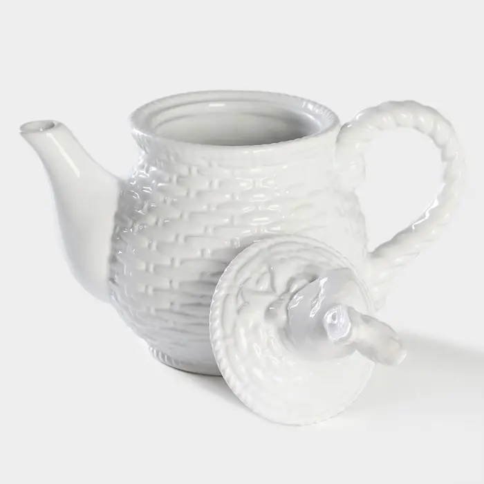 Заварочный чайник Доляна &laquo;Зайка&raquo;, 800 мл, доломит, белый