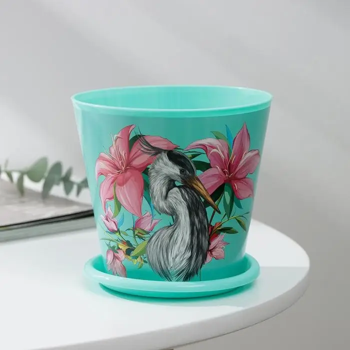 Горшок для цветов Доляна «Арама», 800 мл, цвет зелёный Горшок для цветов Доляна «Арама», 800 мл, цвет зелёный